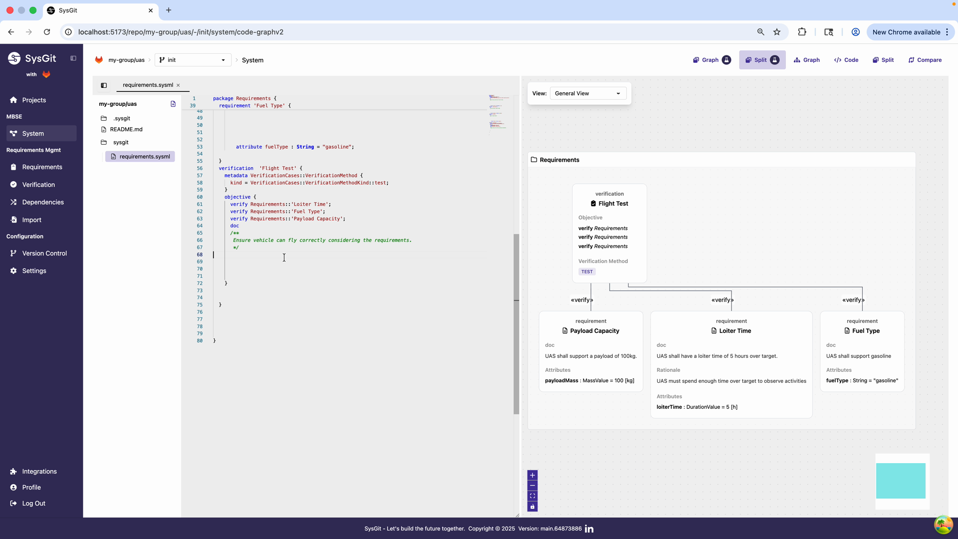 Code view showing verification definition